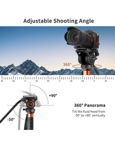 Monopod Telescópico Cayer FP34 con Cabezal Fluido 180 cm 2
