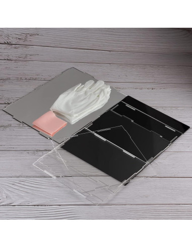 Caja de Exhibición Acrílica CECOLIC 15x15x25cm Negra con Espejo