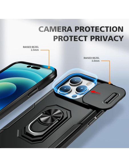 Funda SEFING para iPhone 14 Pro Max con Soporte y Cubierta de Cámara