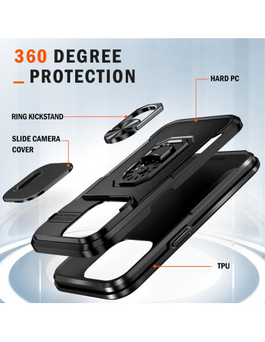 Funda SEFING para iPhone 14 Pro Max con Soporte y Cubierta de Cámara