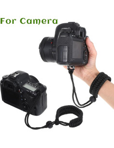 Correa de Muñeca para Cámara Nylon Ajustable 30cm - Negro 2