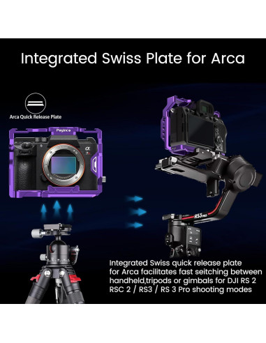 Soporte de cámara Poyinco JN-104Z para Sony Alpha 7R V/IV/S III