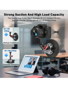Soporte de Ventosa para Cámara DSLR Jubor 5.1" Ajustable 2