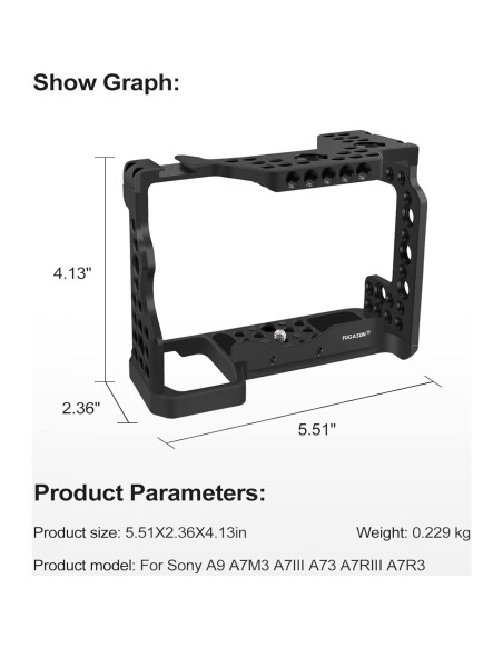 Jaula de Cámara FUGASUN para Sony A7II A7III A7RIII A9