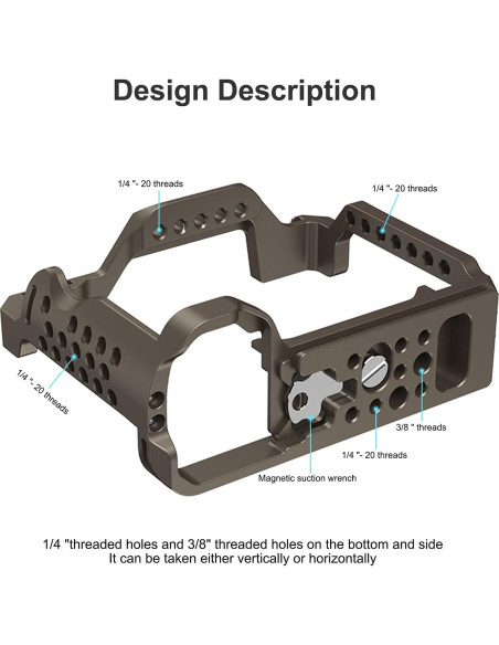 Jaula de cámara Poyinco para Sony Alpha 7S III - 180g