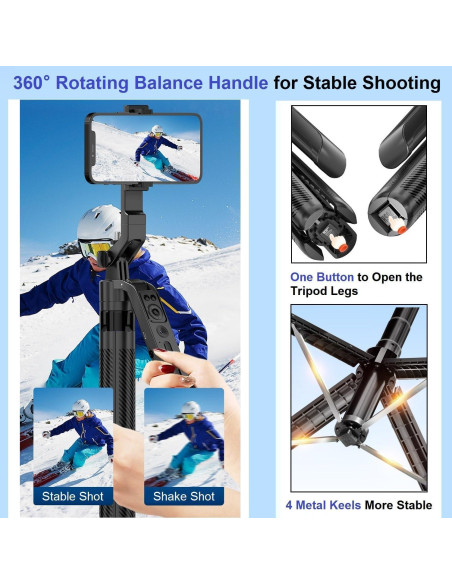 Trípode Inteligente KAMISAFE C12 con Seguimiento Facial 71"