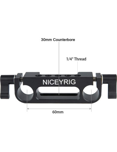 Abrazadera de Varilla 15mm NICEYRIG 326 con Contraagujero 30mm
