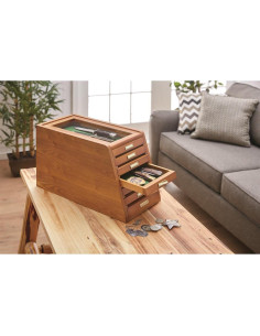 Gabinete de Exhibición CASTLECREEK 7 Cajones Madera Nuez 2