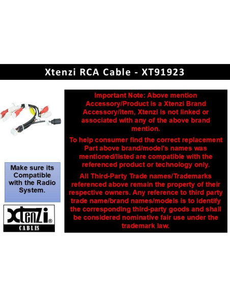 Arnés de Cable RCA Xtenzi XT91923 Compatible Alpine ILXF409 ILXF411