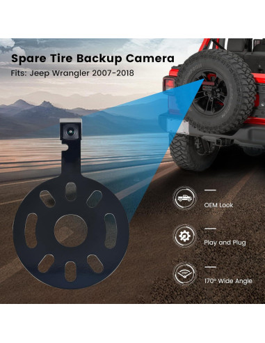 Cámara de Respaldo Dasaita para Jeep Wrangler 2007-2018 1080P