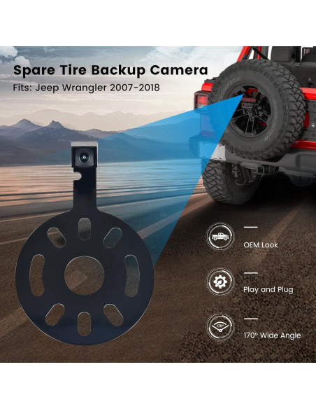 Cámara de Respaldo Dasaita para Jeep Wrangler 2007-2018 1080P