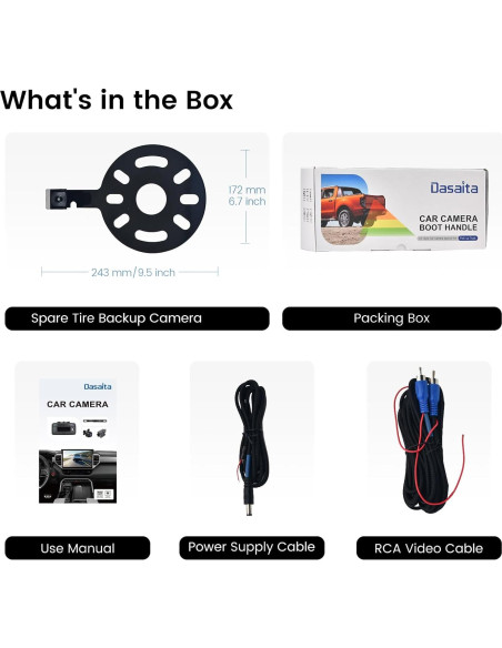 Cámara de Respaldo Dasaita para Jeep Wrangler 2007-2018 1080P