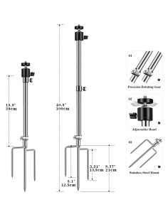 Soporte para Cámara de Trail Stedan Acero Inoxidable 40-80 cm 2