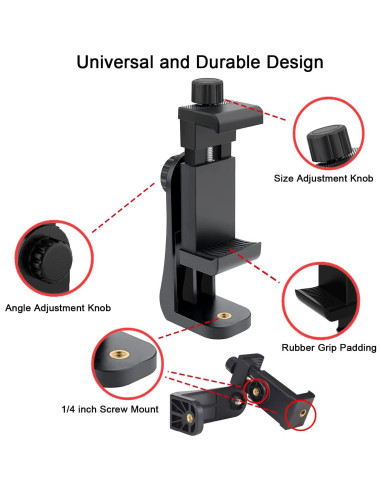 Adaptador de Montaje para Trípode de Teléfono Eszkozta - 2 Paquetes