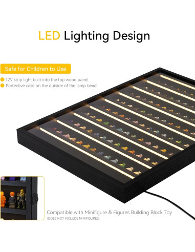 Vitrina de Coleccionista de Minifiguras FIGURESLAB con Luz LED