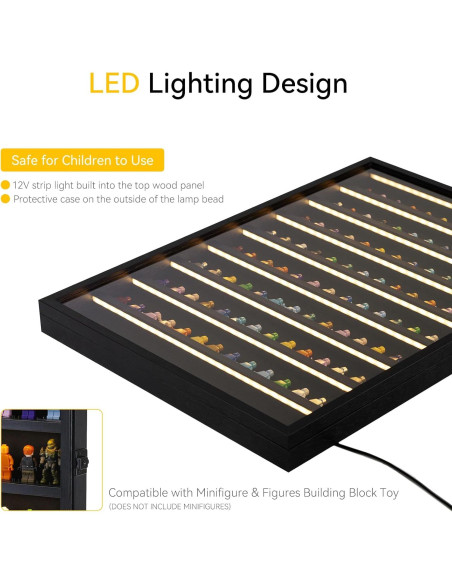 Vitrina de Coleccionista de Minifiguras FIGURESLAB con Luz LED