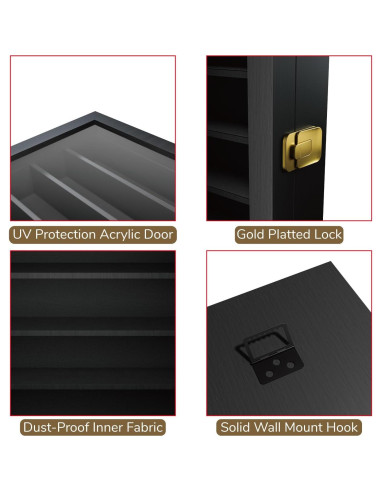 Vitrina de Exhibición Buruis para Coches 1/64, Madera Negra