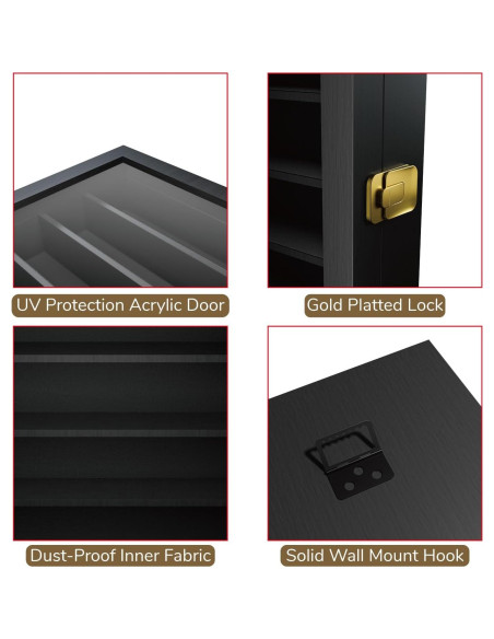 Vitrina de Exhibición Buruis para Coches 1/64, Madera Negra