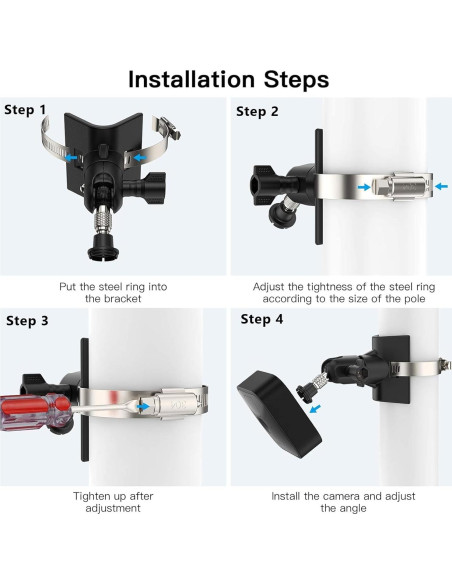 Soporte de Poste para Cámara Blink - Montaje Sin Perforación Soporte de Poste para Cámara Blink - Montaje Sin Perforación