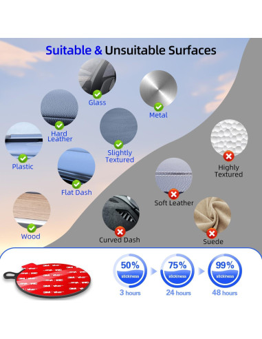 Disco Adhesivo de Montaje Volport 75mm para Soporte de Teléfono