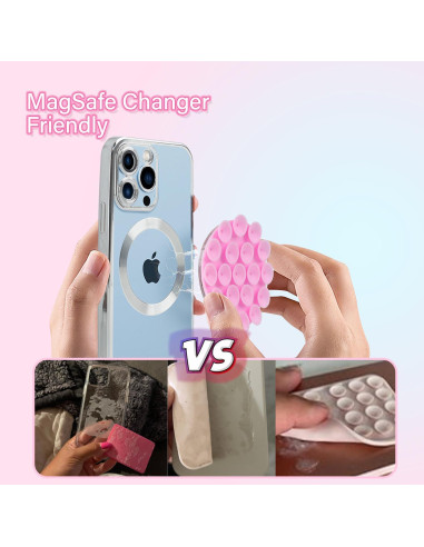 Funda de teléfono manos libres NTidea rosa con soporte magnético