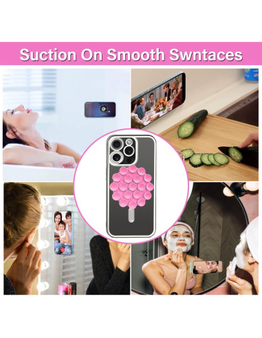 Funda de teléfono manos libres NTidea rosa con soporte magnético