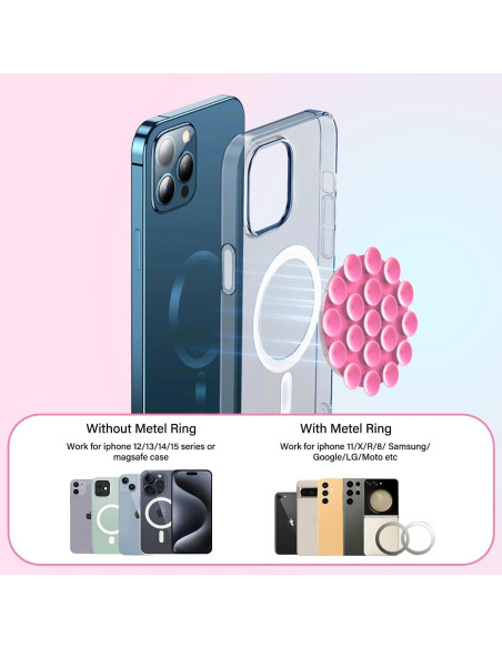 Funda de teléfono manos libres NTidea rosa con soporte magnético