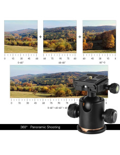 Cabezal de bola Andoer 360 para trípode, carga 8kg 2