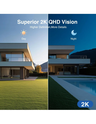 Cámara de Seguridad Inalámbrica OBBMOX DE520 2K con Visión Nocturna