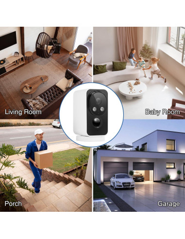 Cámara de Seguridad Inalámbrica OBBMOX DE520 2K con Visión Nocturna