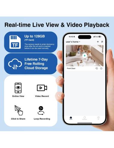 Cámara de Seguridad Inalámbrica OBBMOX DE520 2K con Visión Nocturna