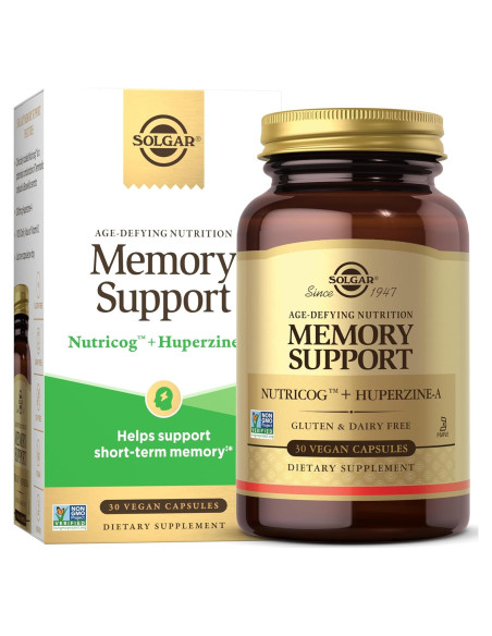 Suplemento Nootrópico Solgar para Memoria y Enfoque 30 Cápsulas
