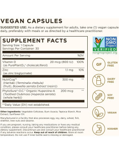 Suplemento Nootrópico Solgar para Memoria y Enfoque 30 Cápsulas 2