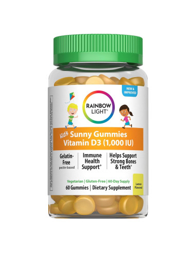 Gomitas de Vitamina D3 Rainbow Light 1000 IU para Niños 60 Unidades