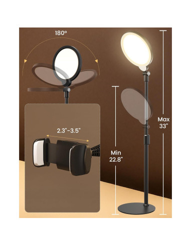 Luz de Anillo de Escritorio Yarrashop 61-81 cm Ajustable USB