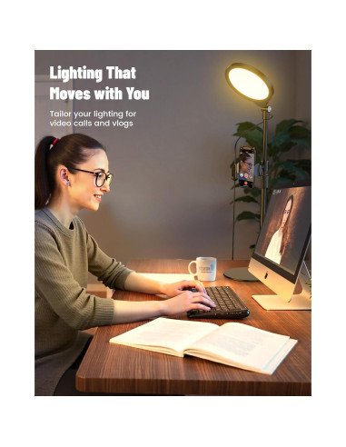 Luz de Anillo de Escritorio Yarrashop 61-81 cm Ajustable USB