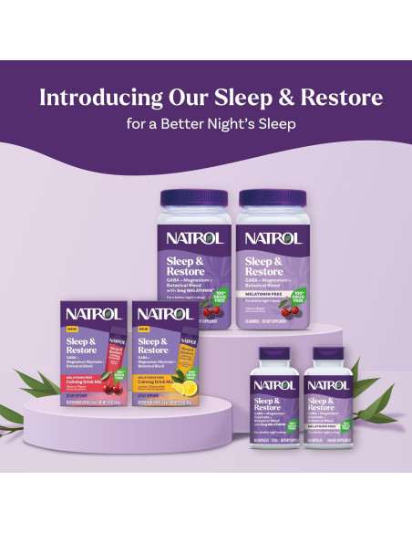 Bebida Calmante Natrol Sleep & Restore con Magnesio 10 Stick