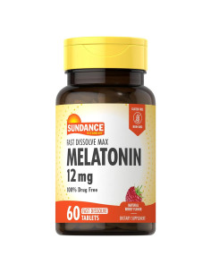Melatonina 12mg Sundance | 60 Tabletas Disolventes Sabor Baya