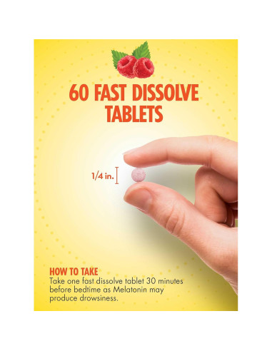 Melatonina 12mg Sundance | 60 Tabletas Disolventes Sabor Baya