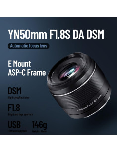 Lente Yongnuo YN50mm F1.8S para Cámaras Sony E-Mount 2