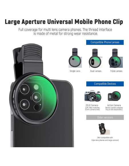 Filtro CPL 52mm NEEWER para Teléfono y Cámara DSLR Filtro CPL 52mm NEEWER para Teléfono y Cámara DSLR