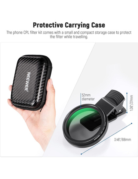 Filtro CPL 52mm NEEWER para Teléfono y Cámara DSLR Filtro CPL 52mm NEEWER para Teléfono y Cámara DSLR