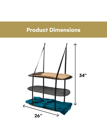 Estante Plegable Greenco 3 Niveles para Colgar en Puerta - Negro