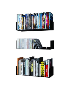 Estante Flotante de Metal Wallniture Bali Negro Set de 3