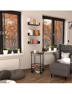 Estante Flotante de Metal Wallniture Bali Negro Set de 3 2