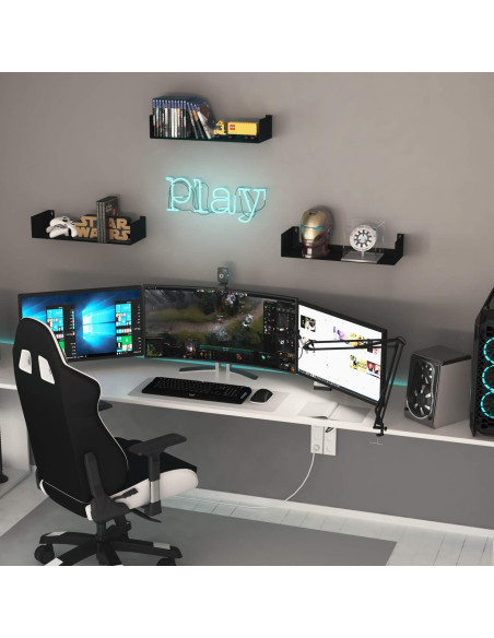 Estante Flotante de Metal Wallniture Bali Negro Set de 3