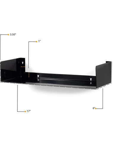 Estante Flotante de Metal Wallniture Bali Negro Set de 3