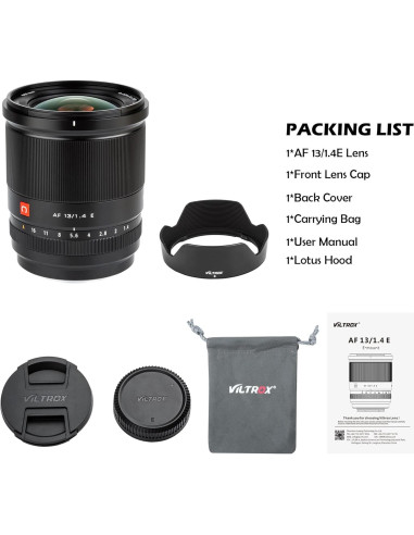 Lente Viltrox AF 13mm F1.4 para Sony E - Ultra Gran Angular