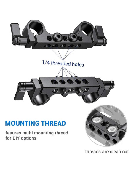 Abrazadera de Varilla 15mm SmallRig 942 con Rosca 1/4"-20