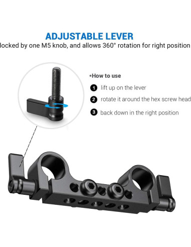 Abrazadera de Varilla 15mm SmallRig 942 con Rosca 1/4"-20